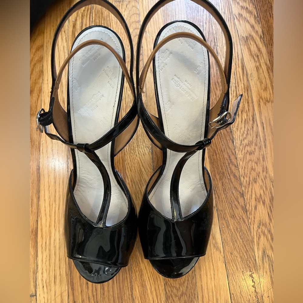 Margiela MM6 RARE illusion T-strap peep toe heels